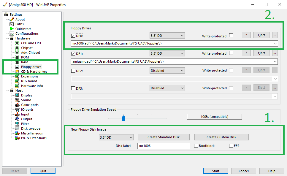 create standard disk