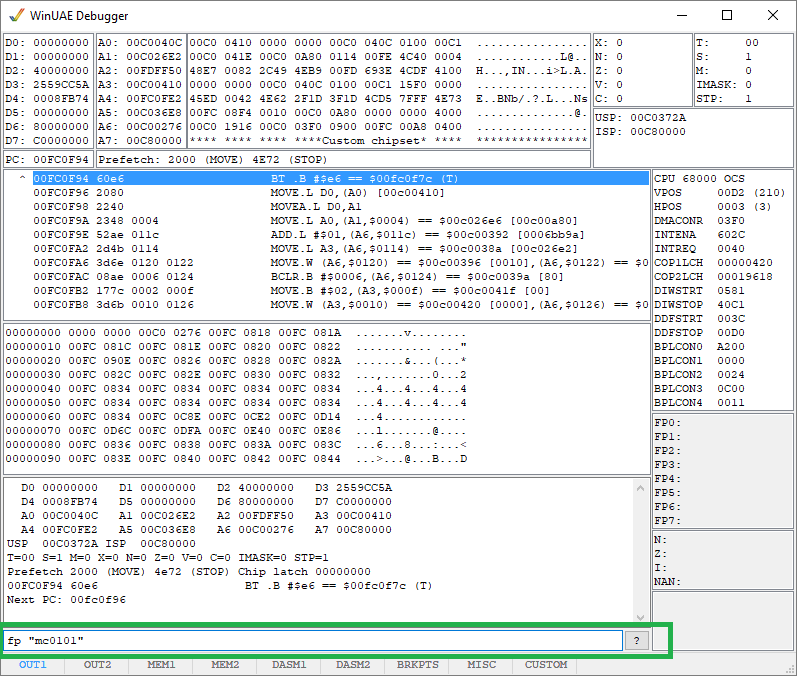 Set breakpoint in debugger