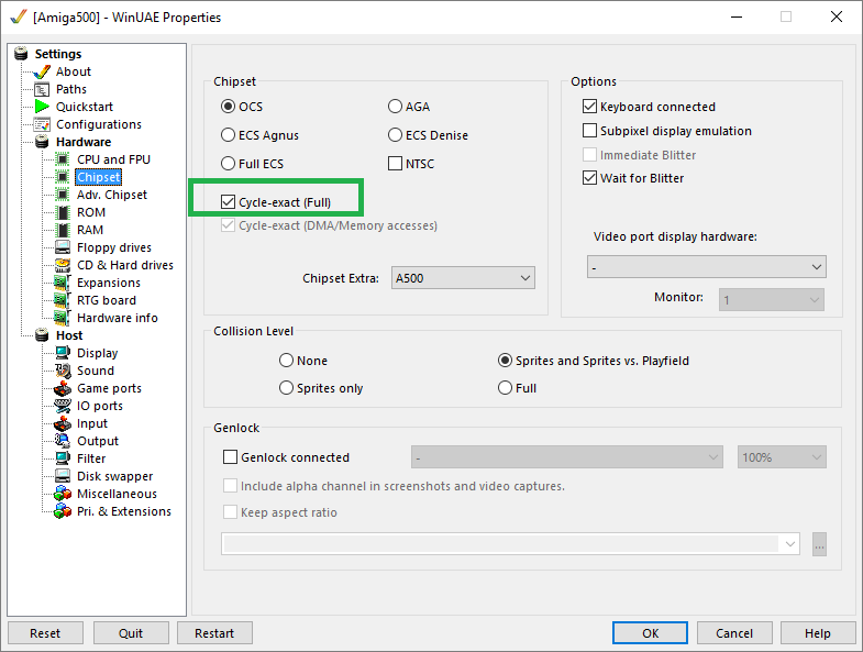 cycle-exact setting